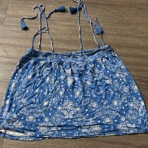Aeropostale Blue and White Paisley Camisole